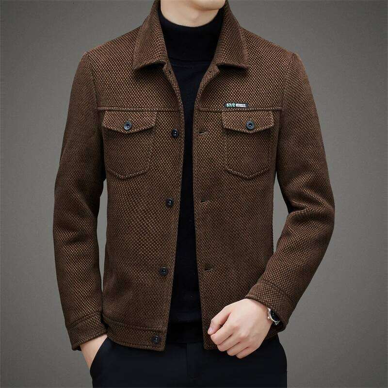 Men's Thick Casual Coat High Quality Lapel Trend Spring Autumn Jacket 2025 New Middle-aged Dad Wear Top All