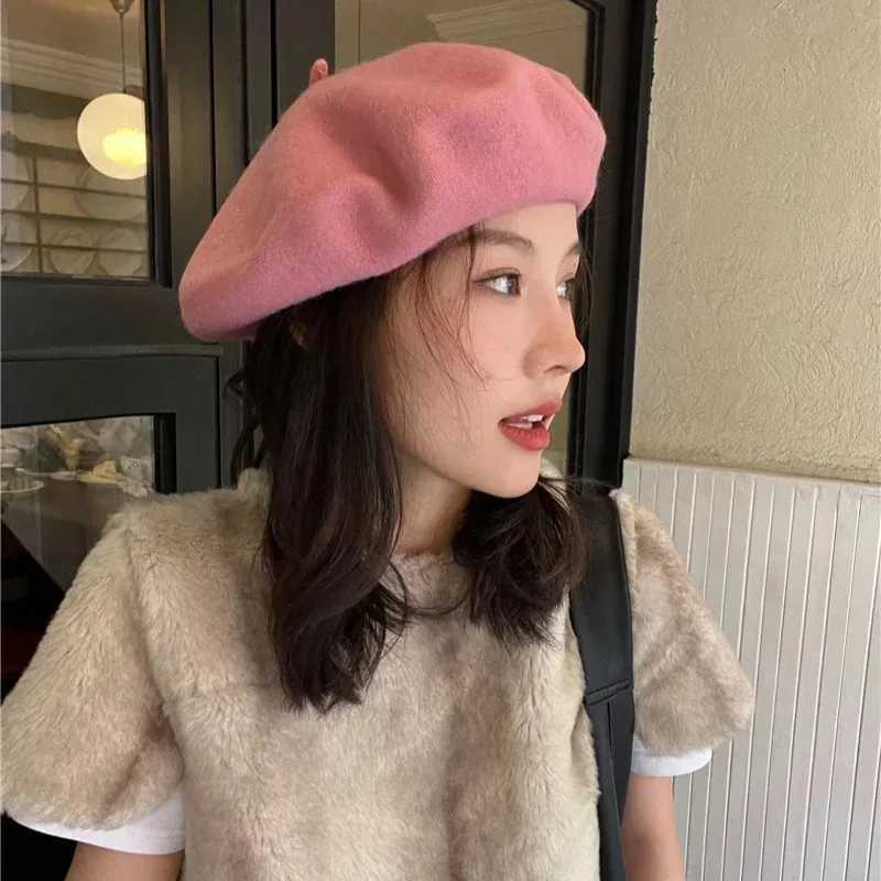 100% Wool Berets Autumn and Winter Headl Cs Can Color Berets Elegant Womens Autumn and Winter Cs Wholesale XJ250807