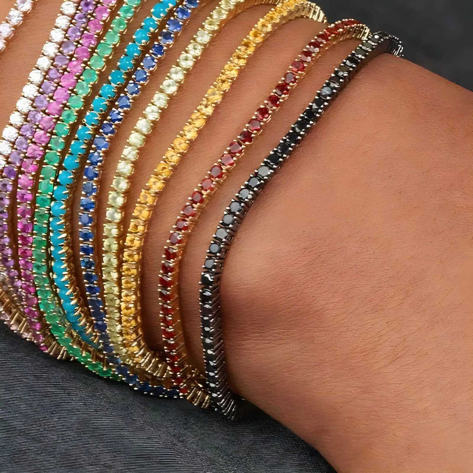 11PCS Fashion Shining Bracelet Stack Exquisite Rhinestone Elasticity Bracelet W250807