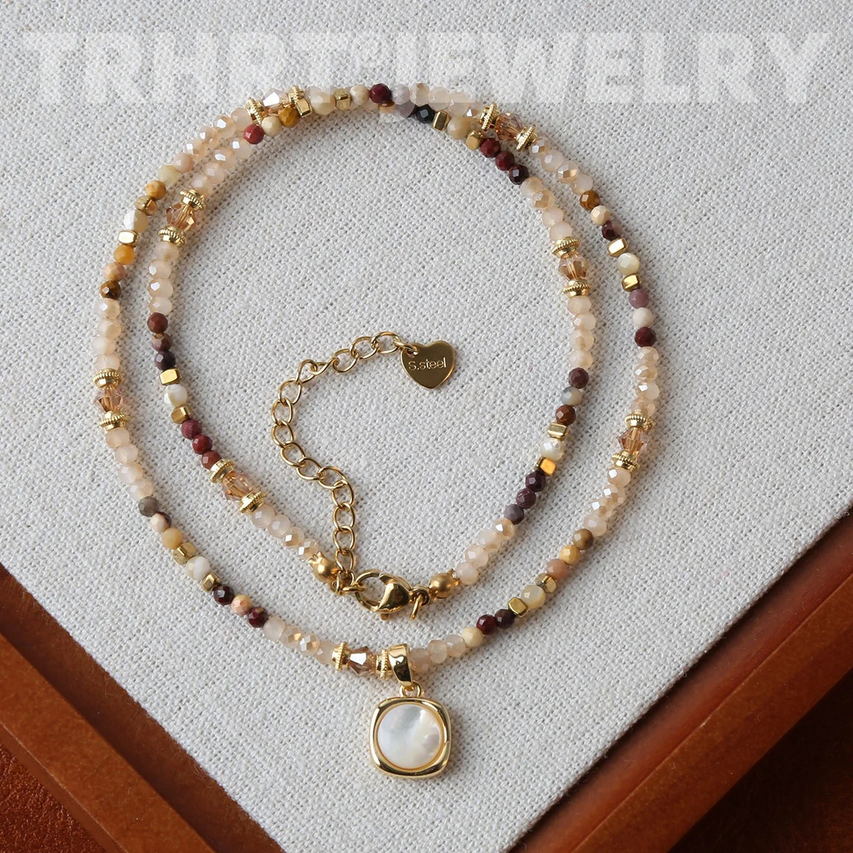 Trendy Natural Stone Crystal Collar Chain Necklace Copper Plated Handmade Stylish Beads Jewelry Bijoux Gift 250730