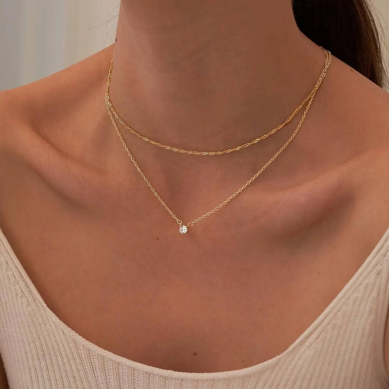 Dia K Gold/Sterling Sier Choker Necklace Simple Gold Plated Jewelry Necklaces for Women Gifts Jewelry for Women
