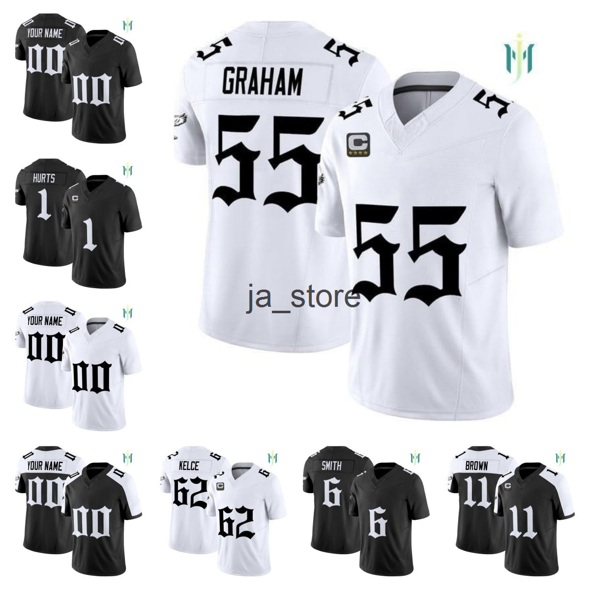 Mens 2025 new custom stitched football jerseys Jalen Hurts Saquon Barkley Cooper DeJean Brown Jason Kelce women youth DeVonta Smith xxs6xl Ra
