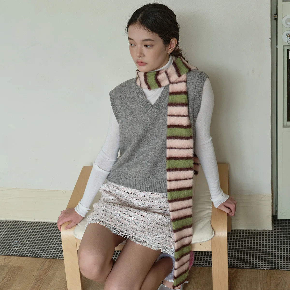 Winter Striped Knitted Scarves For Women Men Scarf Shawl Autumn Winter Warm Wraps Scarf Female Neck Scarf Shawls Unisex Scarves 250805