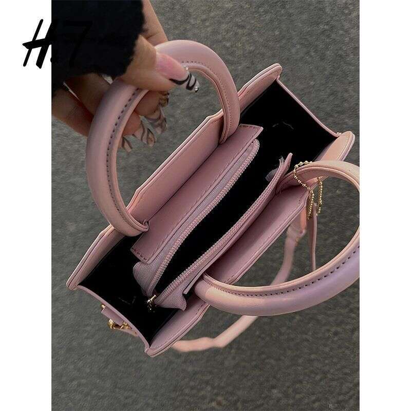 H7 Cute Pink 2025 New Versatile Small Square Biscuit Bag, Niche Single Shoulder Crossarm Underarm Bag For Women