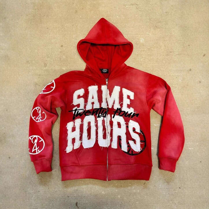 2024 Letter Trendy Brand Hooded Sweatshirt Autumn Winter New TEMU Hoodie