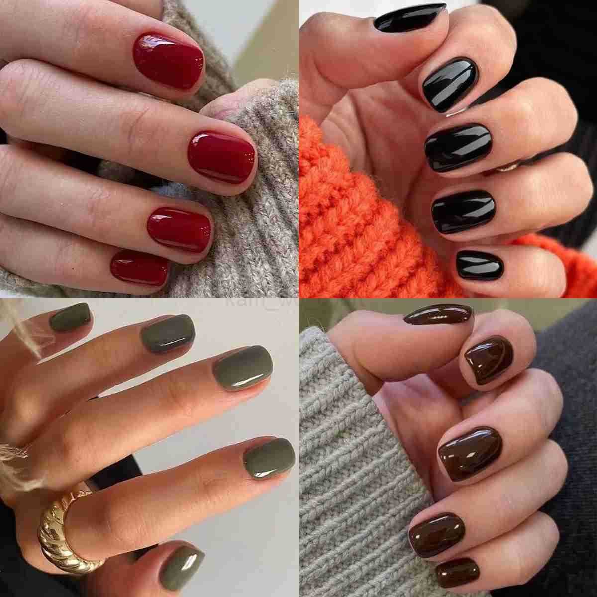 Classic Simple Glossy Solid Color Black Red Blue Green White Short Fake Nails Art False Nails Charm Press On Nails Manicure Tool M250807