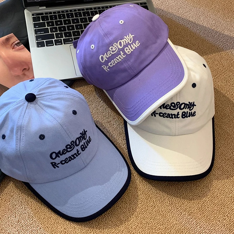 Korean Letters Baseball Cap For Men Women Fashion Embroidery Soft Cotton Peaked Cap Outdoor Sports Visors Sun Hats 250730
