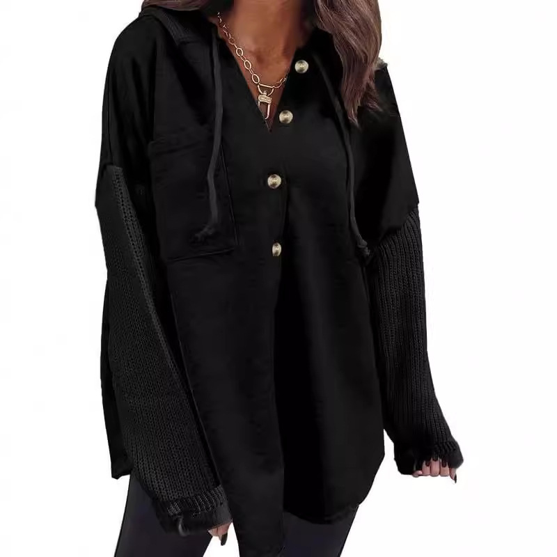 Free Shipping Designer Hoodie 2025 New European And American Women's Loose Casual Long Sleeved Button Up Hooded Sports Jacket