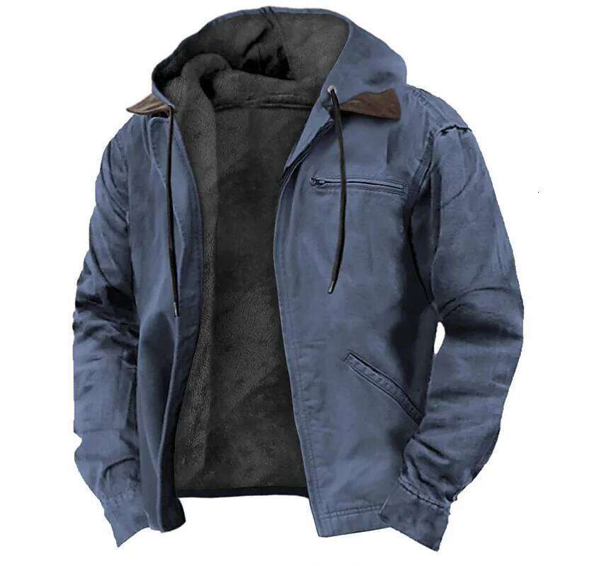 Men's casual hooded jacket, trendy and versatile, men's multi-color optional zipper pocket jacket top