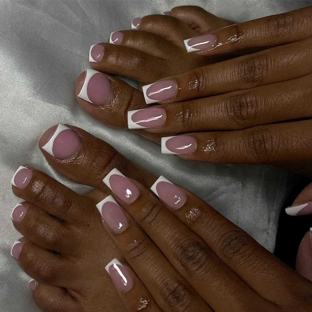 Nailpop French Press On Nails Hands Feet Set 60pcs Summer Must Have Matte Full Cover Super Fit Natural Look Reusable Fake Nail M250807