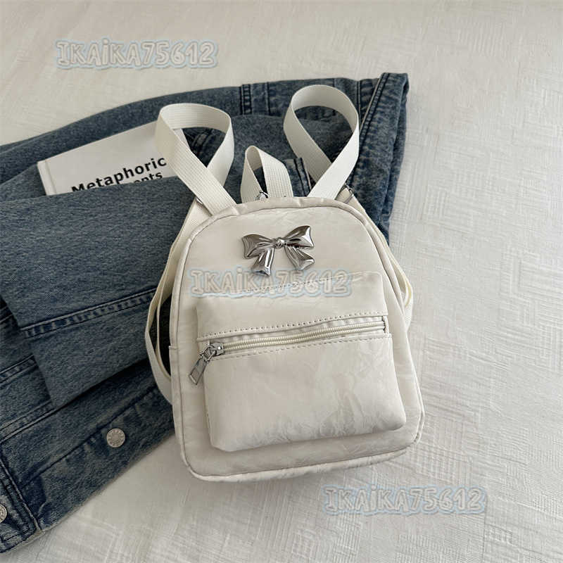 Bowknot Backpack for Women Niche Design Fashionable Style School Bag 2024 Autumn and Winter Lightweight Small Travel Backpack H250806