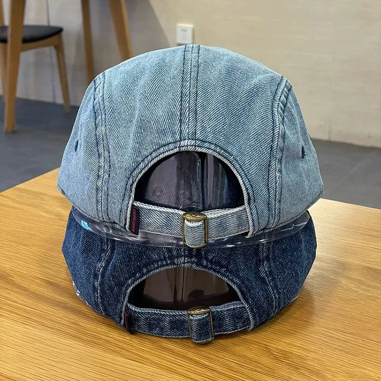 Vintage Flat Brim Denim Baseball Caps Male Women Harajuku Cap Fashion Streetwear 5 Panel Skateboard Hat casquette gorra 250730