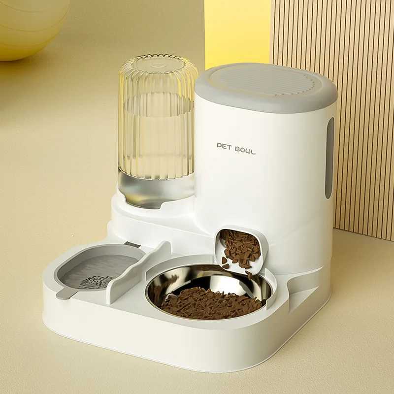 2-in-1 Pet Feeder Water Dispenser - Dual Tank Design with Dry/Wet Separation Visible Scale Anti-Mold Tech for Cats/Dogs Y250806