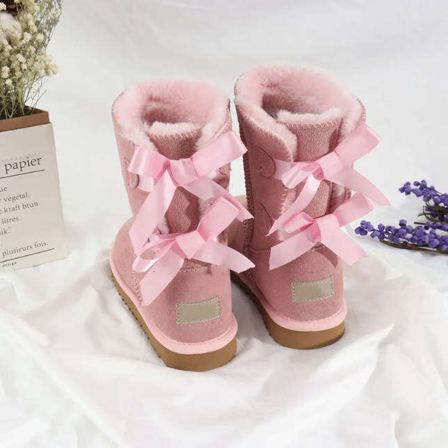 Kids Boots Mini Bow Australian Classic Girls Shoes Toddler Children Winter Snow Boot II Baby Kid Youth Chesut Black Sneakers Furry Bailey