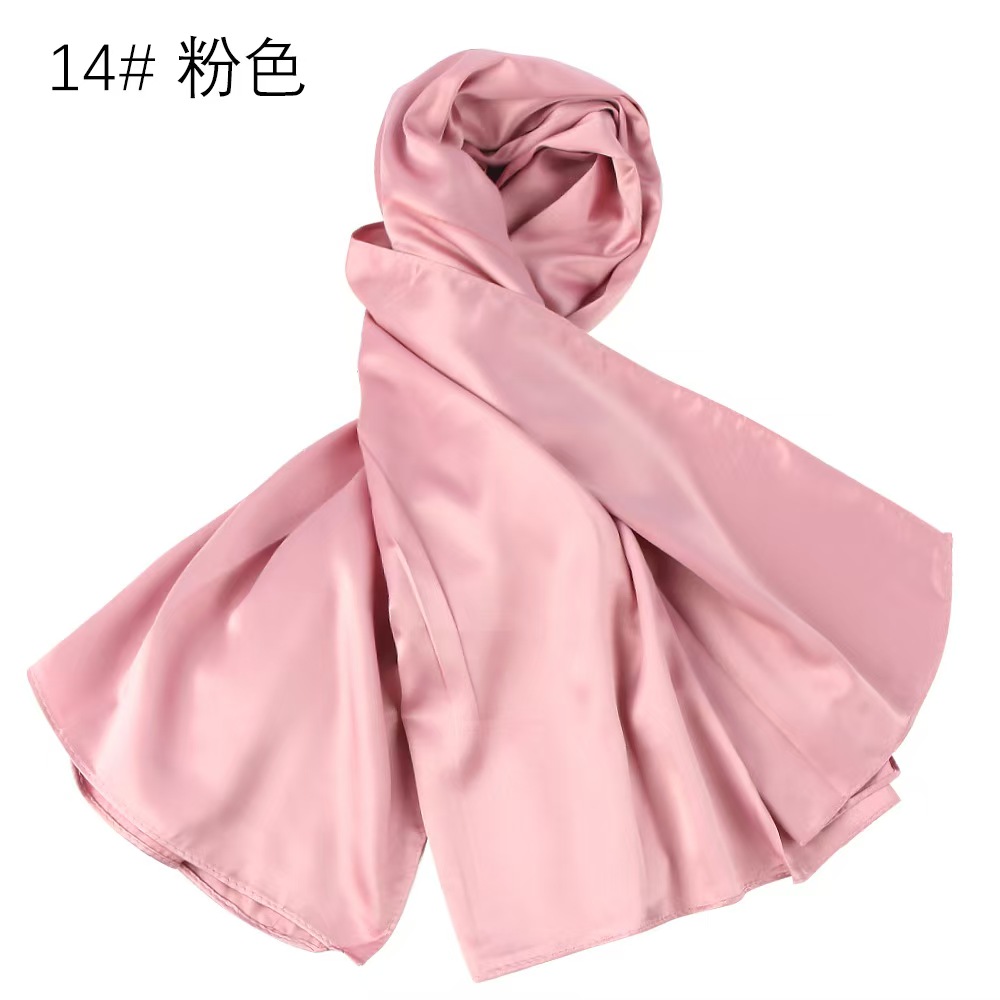 T1412 breathable soft matte silk satin solid color square scarf women's scarf