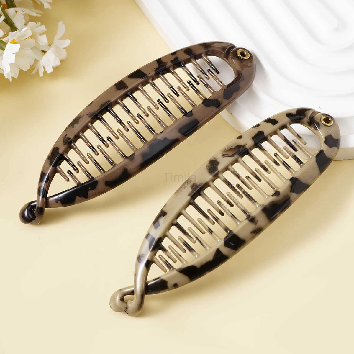 Leopard Fish Shaped Hairpin Twist Ponytail Banana Hair Clips Comb Clamp Girl Hair Accessories Barrettes Headwear Hairgrips U250807