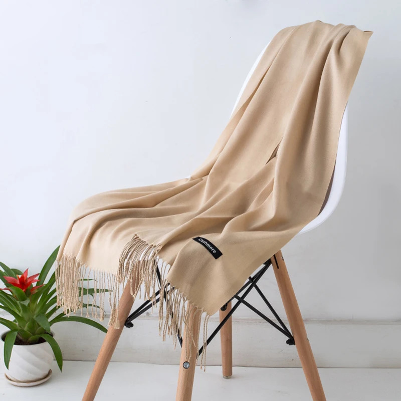 Desgine Solid Women Cashmere Scarf Autumn Winter Warm Shawls Wraps Mens Pashmina Tassels Scarves Female Foulard Mujer 250805