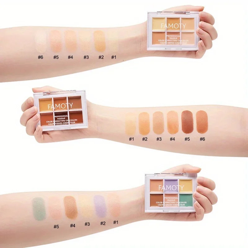 6 Colors Full Coverage Concealer Palette Multicolor High Cover waterproof Long-lasting Natural Concealer Face Makeup 250730