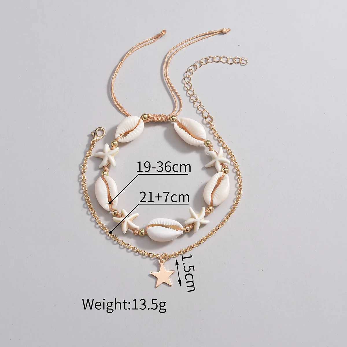 Shell Starfish Anklets for Women Bohemian Anklet Leg Rice Beads Handmade Foot Chain Boho Jewelry Summer Accessories Y250805