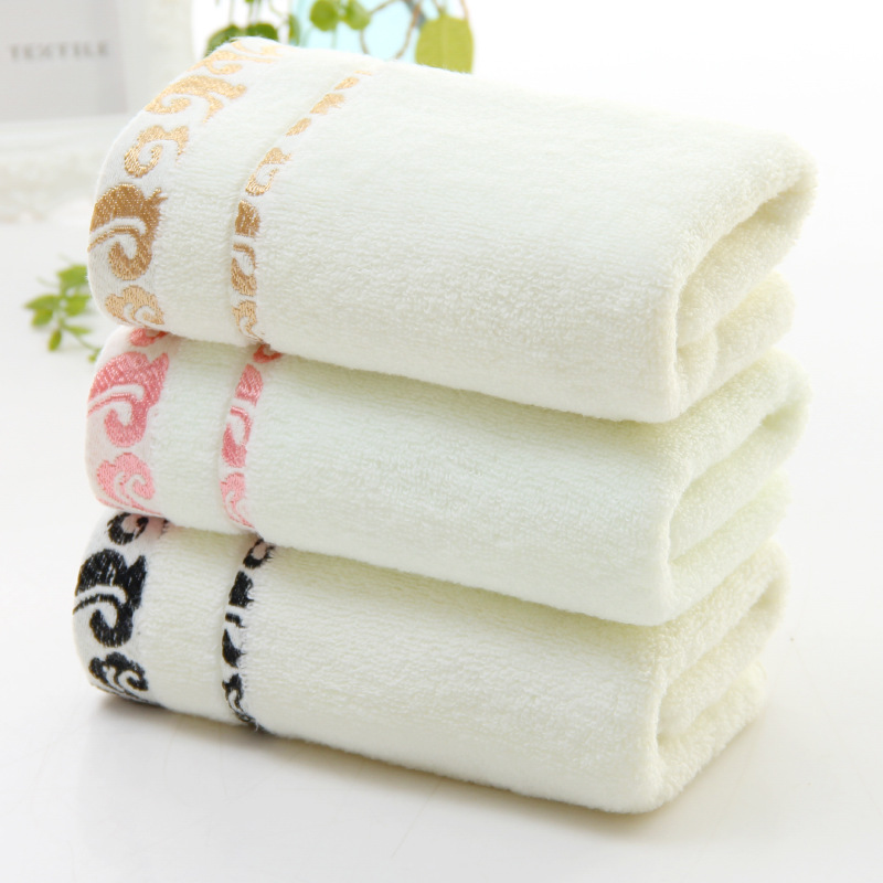 3pcs100% Egyptian Cotton Jacquard Woven Border Towel 35*75cm,Thickened Pure Cotton Quick Absorbent,Turkish Towels,Bathroom towels