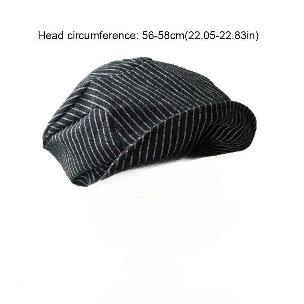 Casual Cotton and Linen Striped Berets Thin Y2k Octagonal Hat Newsboy C British C Painter Cs Daily XJ250807