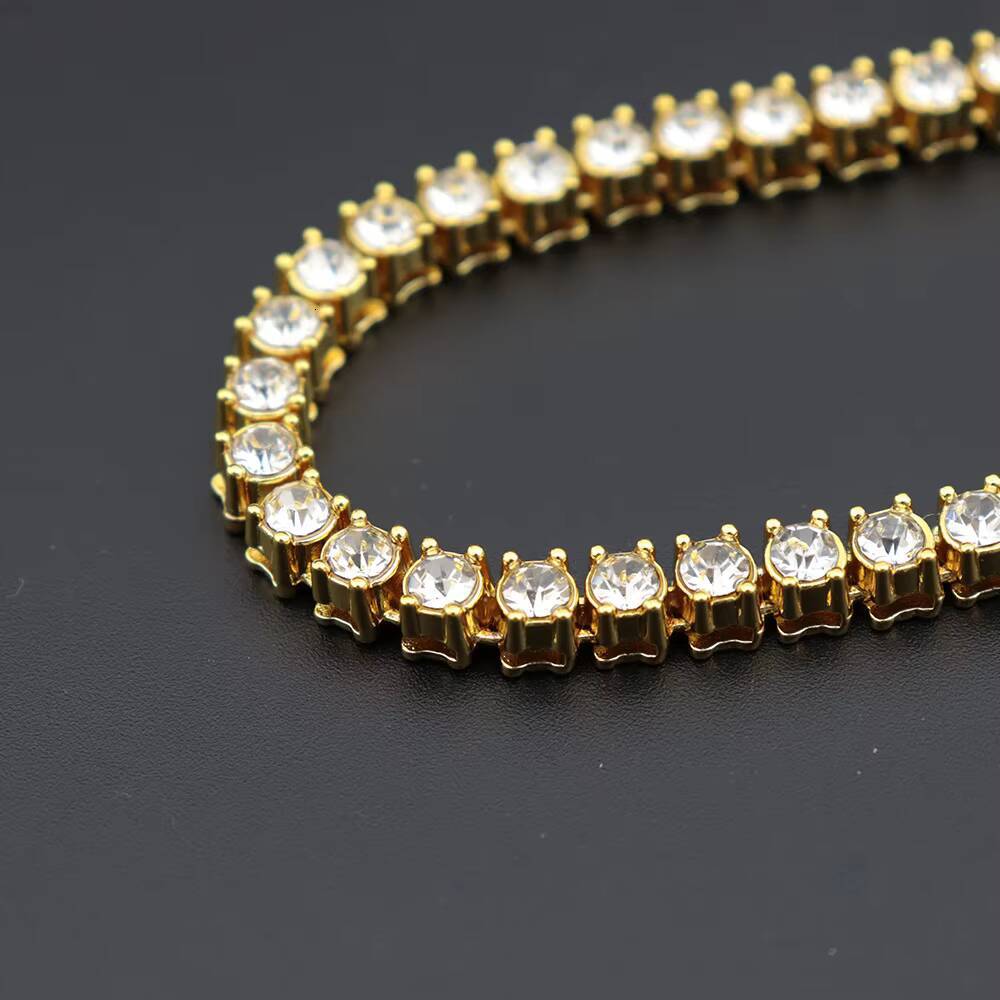 Hip-hop style ice crack style moissanite mesh diamond tennis necklace for men and women 18K gold diamond tennis necklace