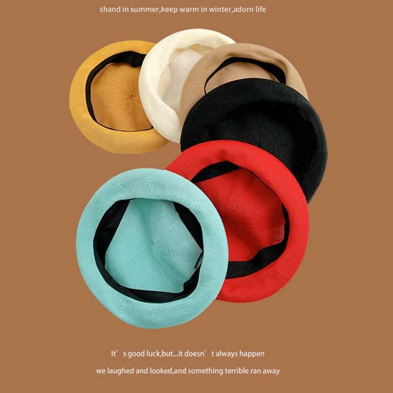 Womens Summer Beret Hat Cotton Breathable Knit Slouchy Beanie Solid Color French Retro Fashion C for Women Casual Outfit XJ250807