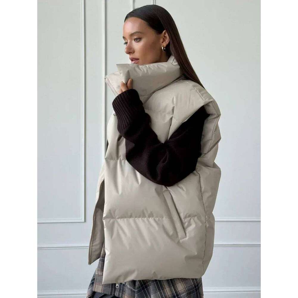Designer Clothing 2025 Bornladies Women's Autumn Winter Thicken Warm Loose Casual Vest Parkas Jacket Sleeveless Cotton Clothing