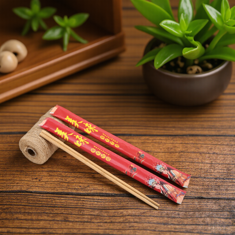 White Kraft Packaged Eco-Chopsticks Made from Sustainably Grown Bamboo