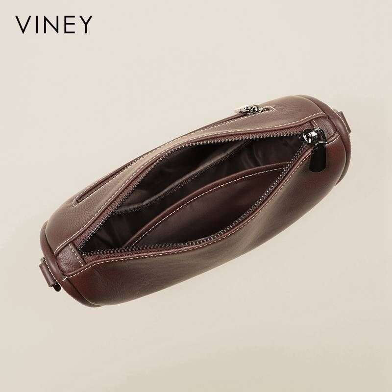 VINEY Women 2025 New Women's Messenger Pillow Genuine Leather Dumpling High-end Shoulder Bag