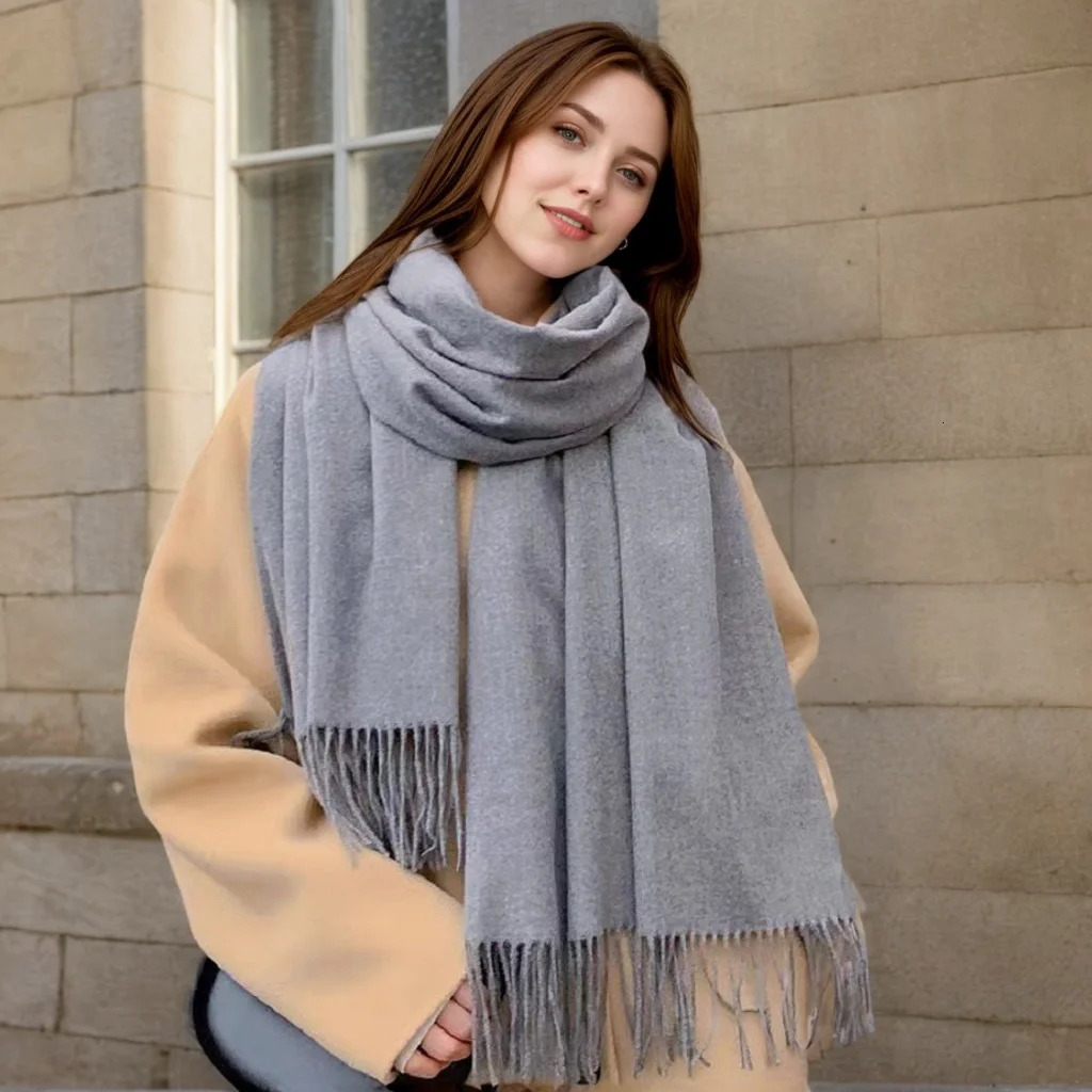 Womens Winter Scarves Cashmere Scarf Women Black Ladies Winter Wool Scarf Warm XWJ07 250805