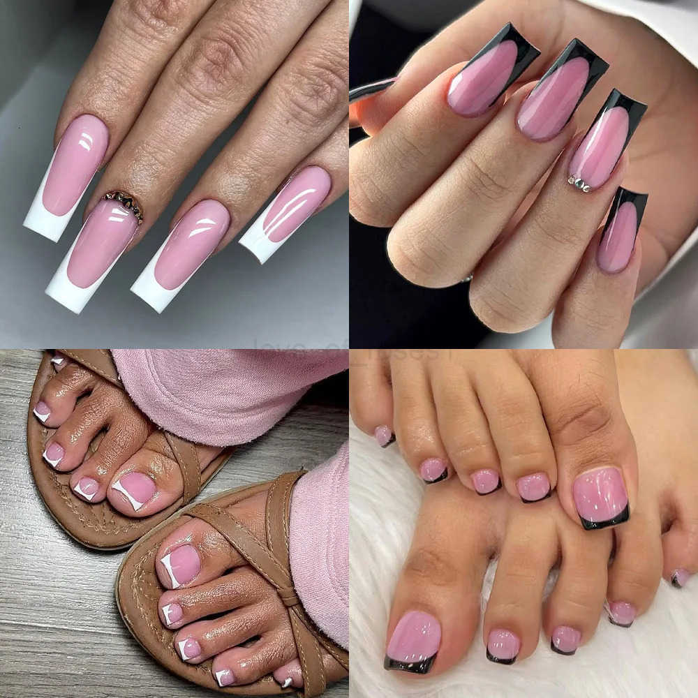 Nailpop French Press On Nails Hands Feet Set 60pcs Summer Must Have Matte Full Cover Super Fit Natural Look Reusable Fake Nail Z250807