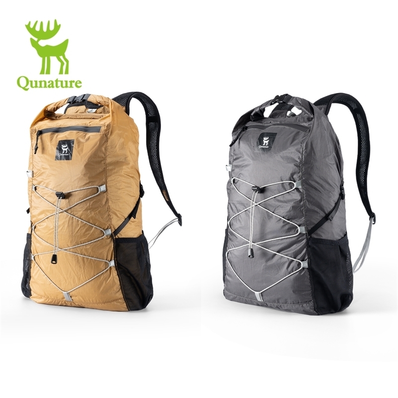 Qunature Backpack Folding Hiking Bag Portable Lightweight Travel Double Shoulder Storage Lock Buckle Wearresistant y250729
