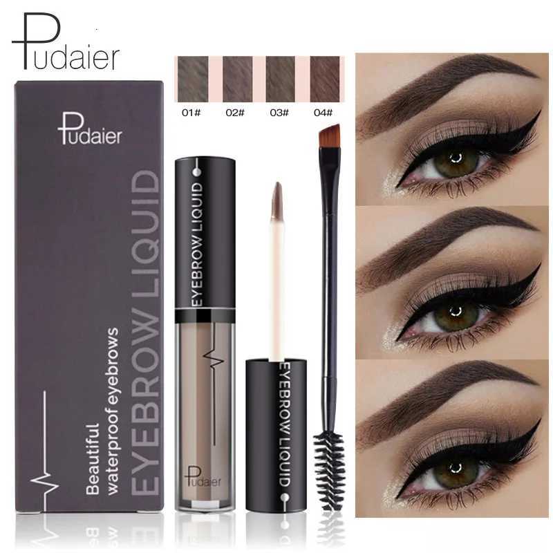 Pudaier 1 Set Eyebrow Makeup Gel Women Eyes Makeup Matte Eye Brow Cream Tattoo Makeup Cosmetics Brows Enhancer With Brush Pencil W250807
