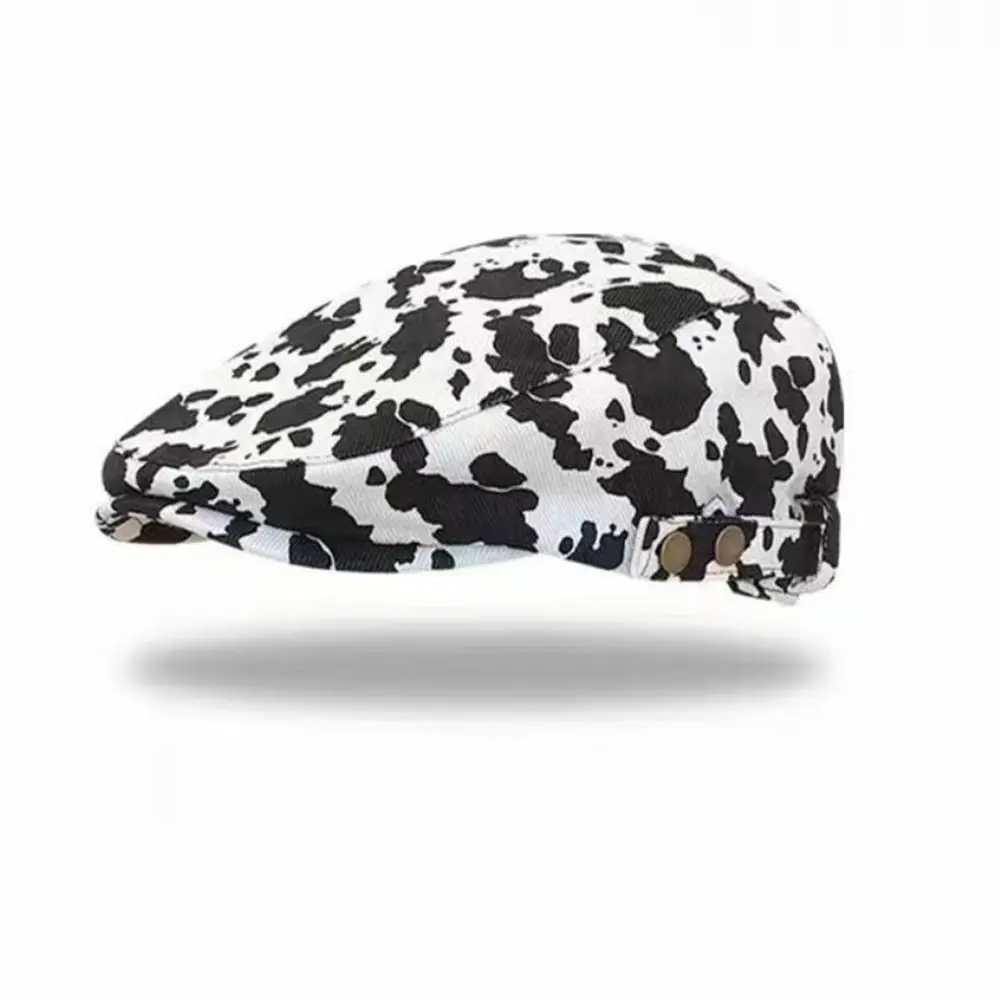 Unisex Leopard Print Newsboy Cap Men British Painters Hats Autumn Winter Berets Adjustable Flat Peaked C Hip Hop Berets XJ250807