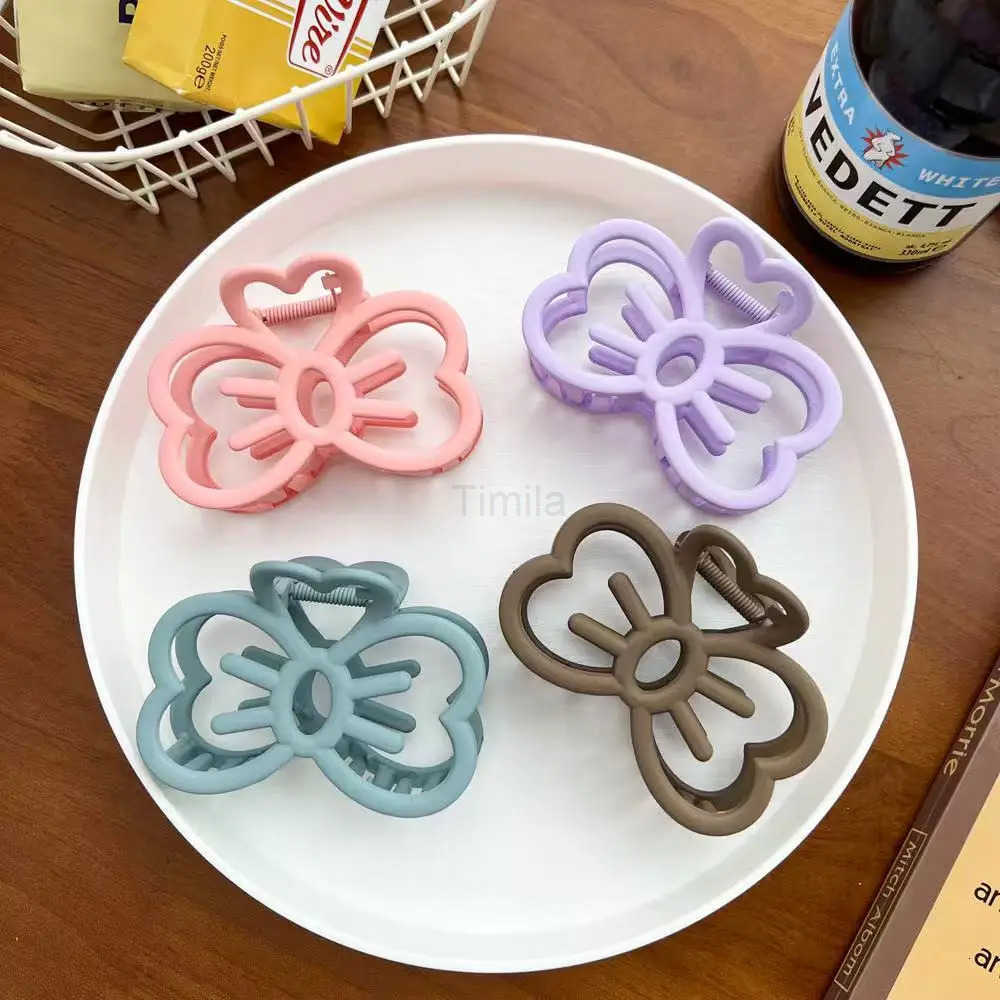 1pc Multi-Color Cute Hollow Cat Face Bow Hairpin High-End Medium Size Matte Grab Clip Sweet Love Hairpin Half-Tie Hair Claw U250807