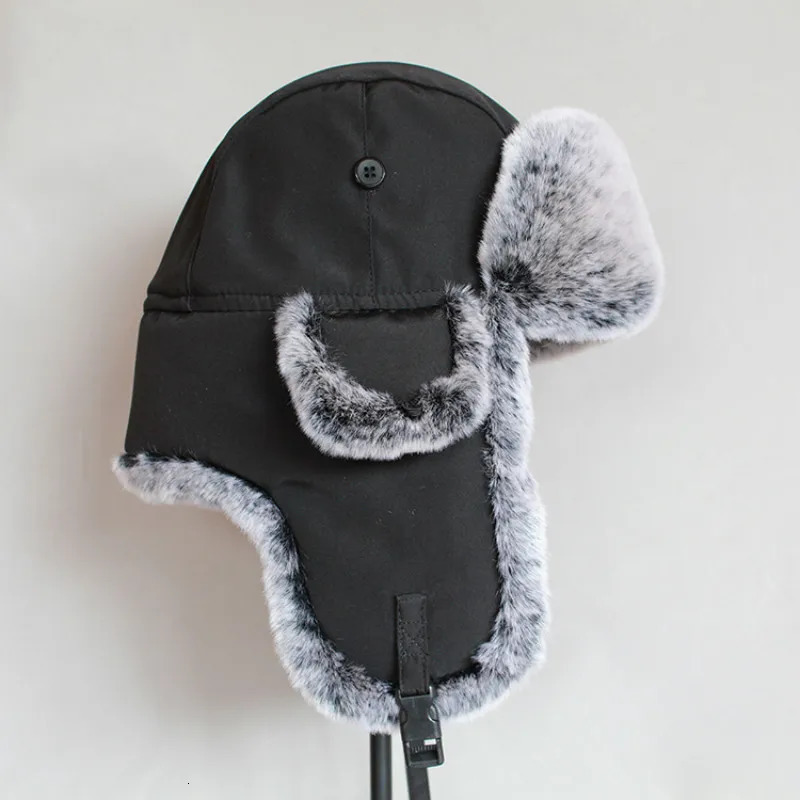 Winter Bomber Hat For Men Faux Fur Russian Hat Ushanka Women Thick Warm Cap with Ear Flaps 250806