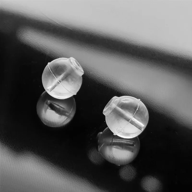 100pcs Silicone Rubber Ear Back Stoppers Round Sphere Plugs For Jewelry Making DIY Earring Accessories 250804