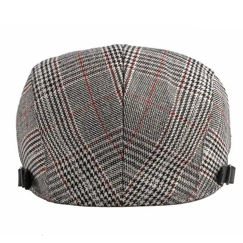 2021 Cotton Spring Autumn Plaid Newsboy Flat Peaked C Men and Women Painter Beret Hats 63 XJ250807