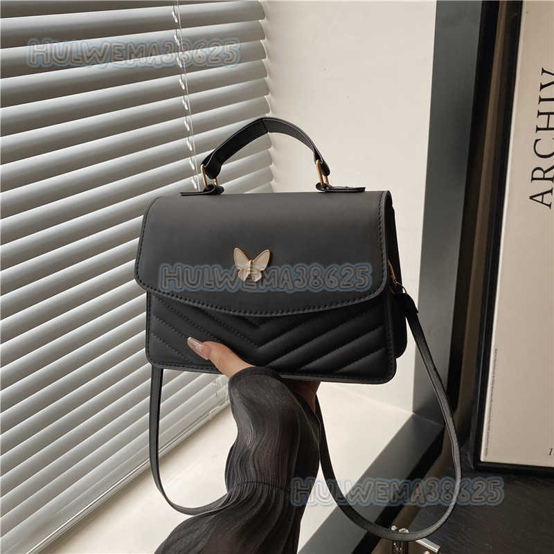 2025 Trendy Casual Textured Small Bag for Women New Elegant Butterfly Niche Single Shoulder Crossbody Bag Small Square Bag H250806