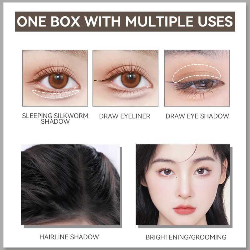 3-in-1 Waterproof Eyebrow Powder Beginner-Friendly with Brush Mirror - Long-Lasting Smudge-Proof Precision Eyebrow Styling W250807