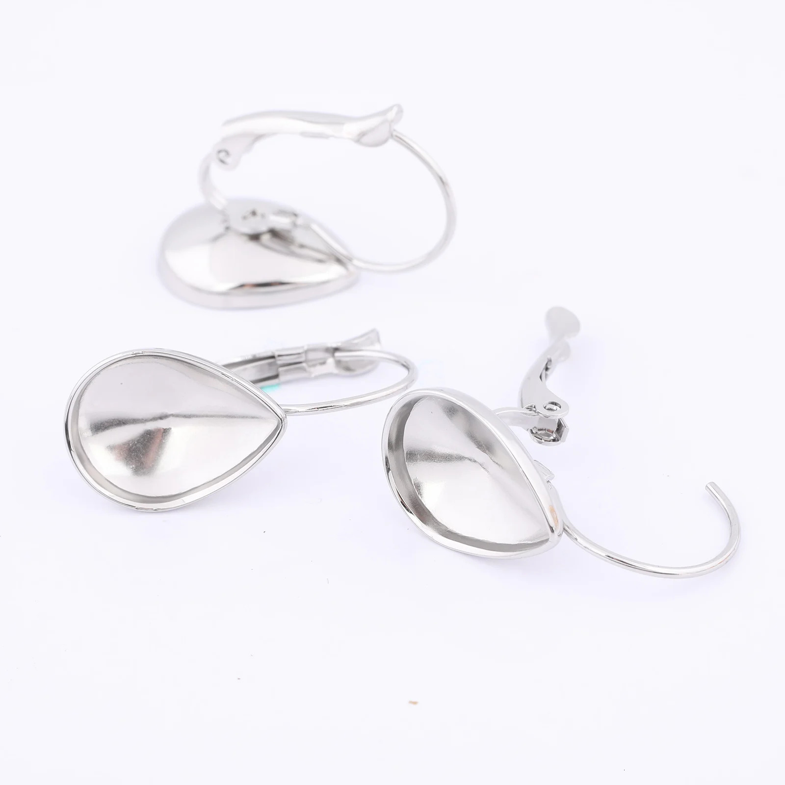 10pcs Stainless Steel Gold Plated Leverback Earring Bezel Setting Blanks For 10x14mm Pointed Back Teardrop Stones Diy Findings 250804