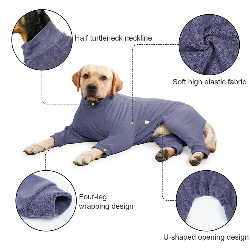 Xs-3XL Winter Pet Dog Clothes Dogs Sweatshirt Warm Flannel Dog Pajamas Padded Clothes for Medium Large Dogs Labrador Clothing 250806