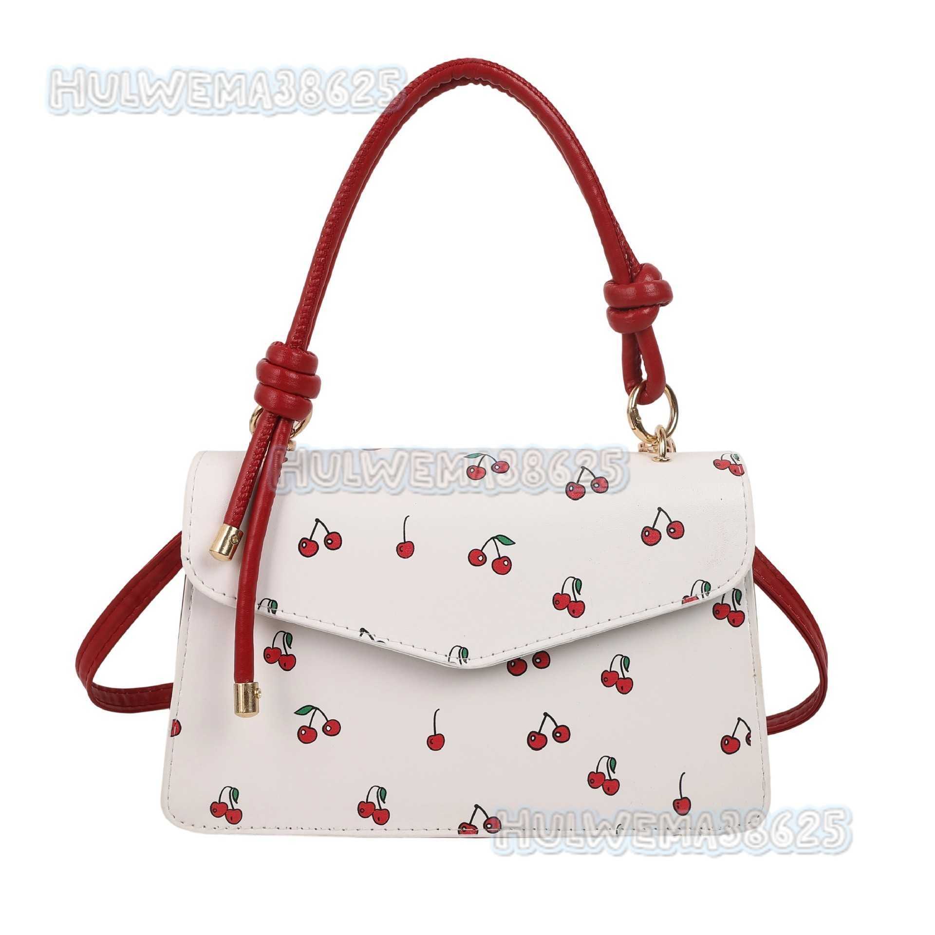 New Fashion Cherry Handbag for Women 2025 Summer Simple Fashion Casual Shoulder Bag Niche Crossbody Bag H250806
