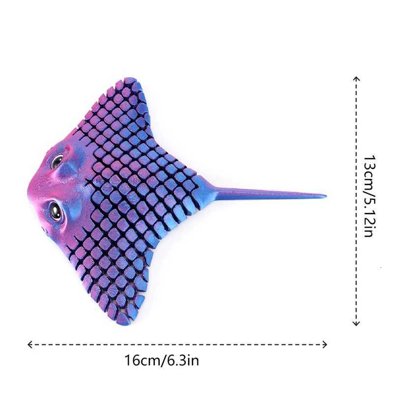 3D Printed Manta Ray Fidget Toy Multicolor Articulated Sensory Devil Fish Animal Models Home Desktop Ornament Z250807