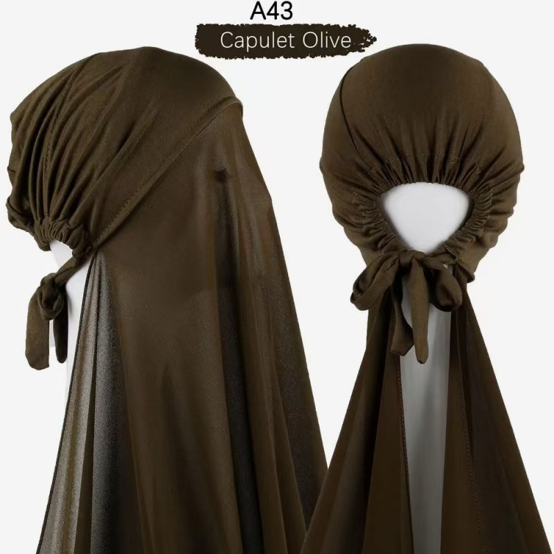 T1414 scarf headscarf chiffon modal adjustable hat headscarf
