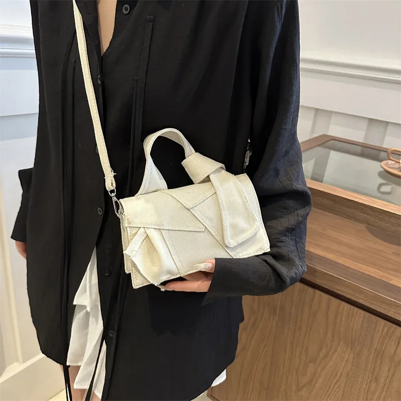 spliced denim retro bag womens square bag lightweight shoulder bag suitable for womens daily travel and shopping 250805