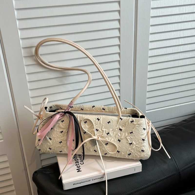 Sweet Bowknot Womens Clutch Purse Handbags Cute Polka Dot Ladies Underarm Bag Contrasting Color Casual Female Shoulder Bags Z250807