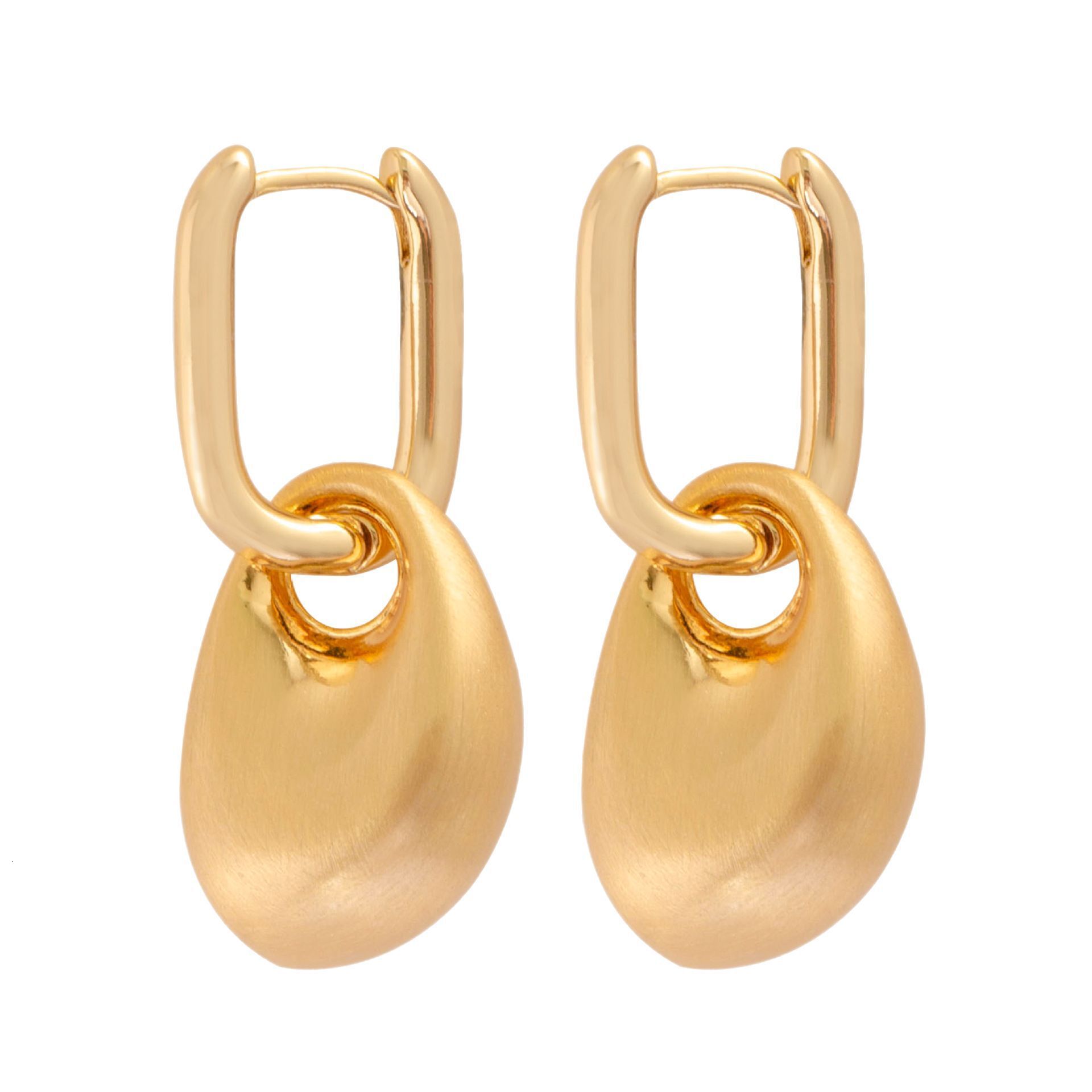 Fashion Brushed Irregular Geometric Pendant Earrings for Women High-End Light Simple Ear Jewelry