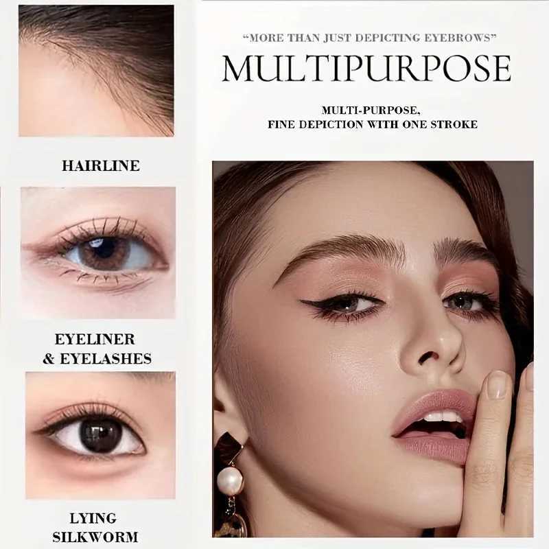 2 Point Wild Eyebrow Pencil Long-Lasting Easy Grip Waterproof Thin Liquid Silkworm Brow Pen Korean Makeup for Eyebrow Tattoo W250807